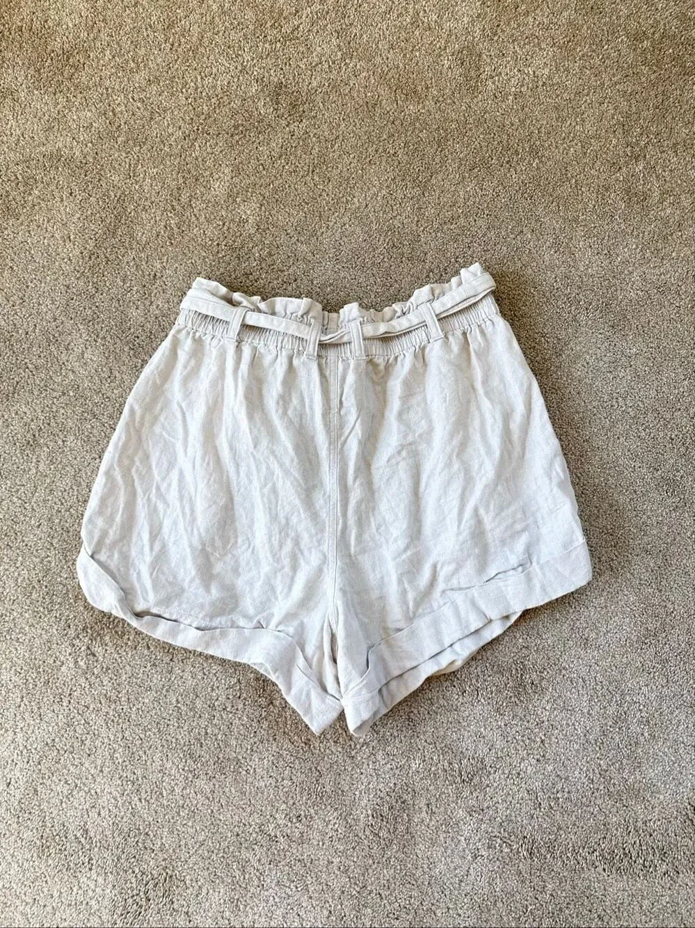 Abercrombie & Fitch Linen Blend Paperbag Shorts